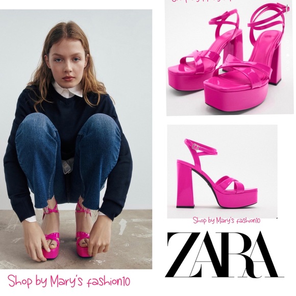 ZARA ~ STRAPPY CHUNKY PLATFORM
HEELED SANDALS (NWT) Bloggers Favorite. - Picture 1 of 11